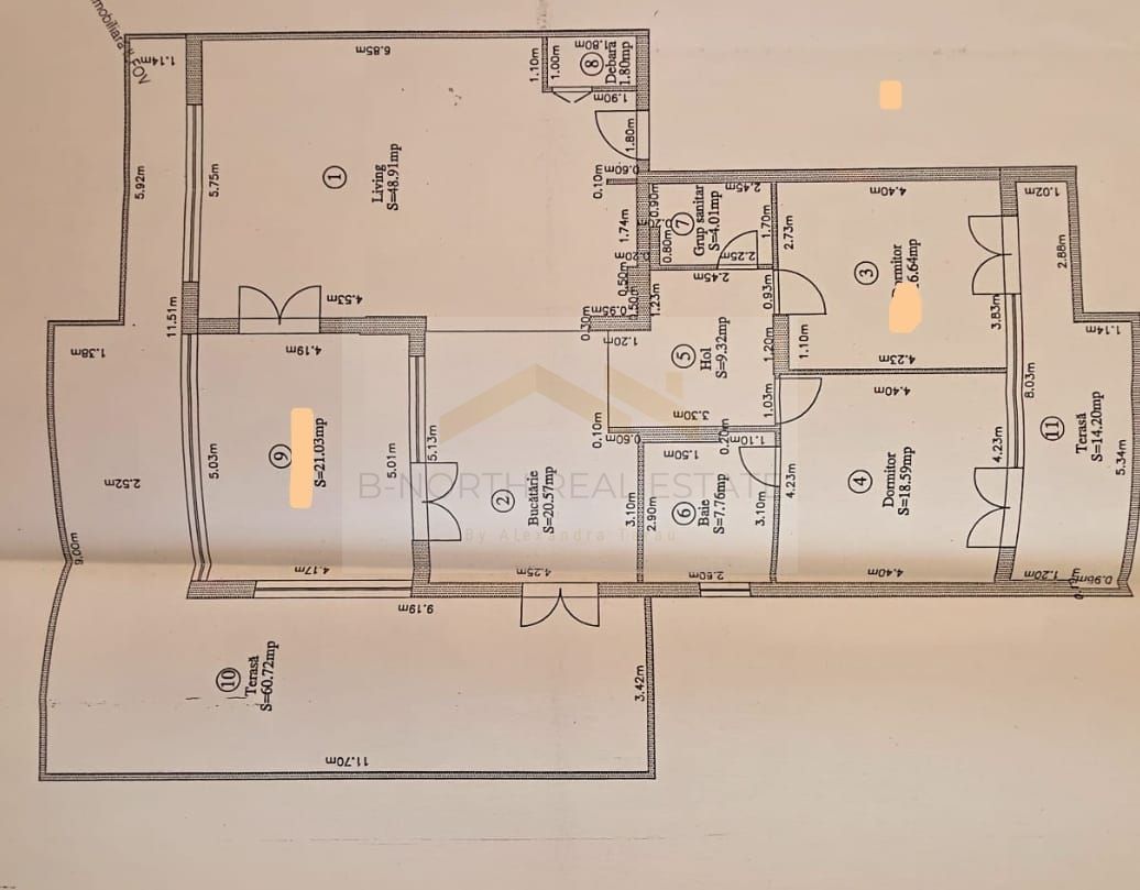 Penthouse 148mp  cu terase75 mp și șemineu | Corbeanca - Schiță 14
