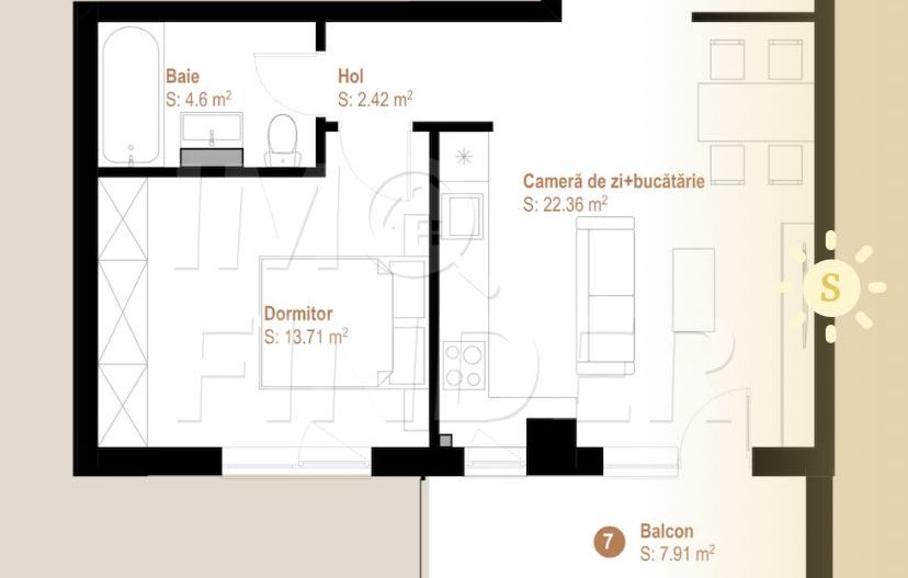 OFERTA - 2 camere, 48 mp utili, zona VIVO, - Poză 2