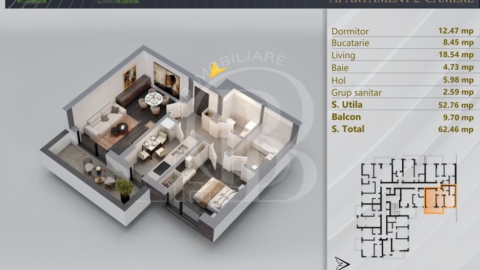 Apartament 2 camere Proiect Premium Panouri Fotovoltaice - Schiță 11