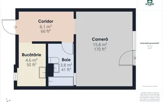 Apartament cu 1 cameră – Zona Soarelui - Timișoara - Poză 13