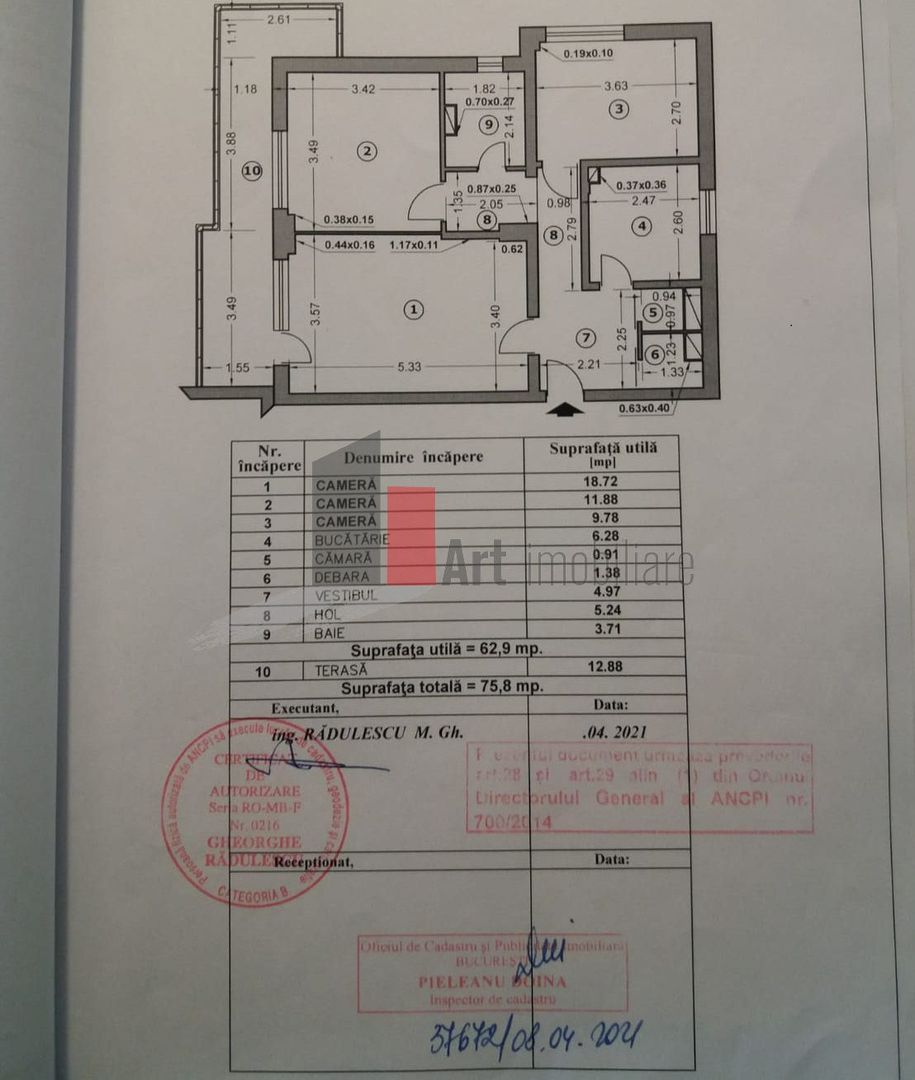 Apartament 3 cam. Herastrau - Schiță 1