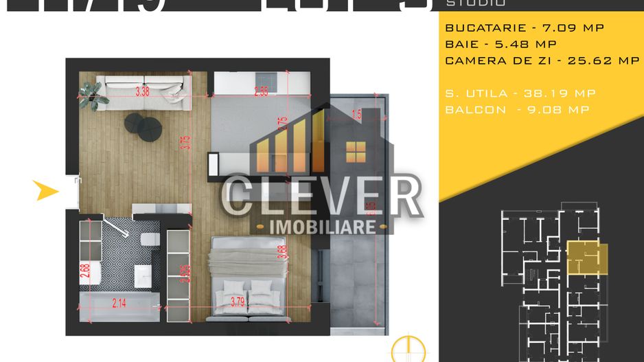 Garsoniera Dubla  Ideala Investitie-Metrou Nicolae Teclu - Poză 2