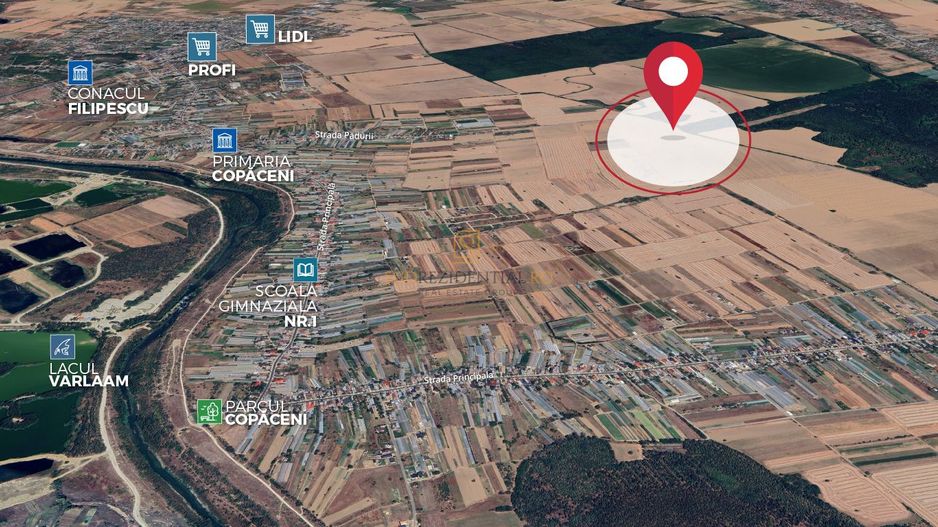Teren intravilan 38.876 mp, Deschidere 72 ml, Copaceni, Vidra - Poză 1