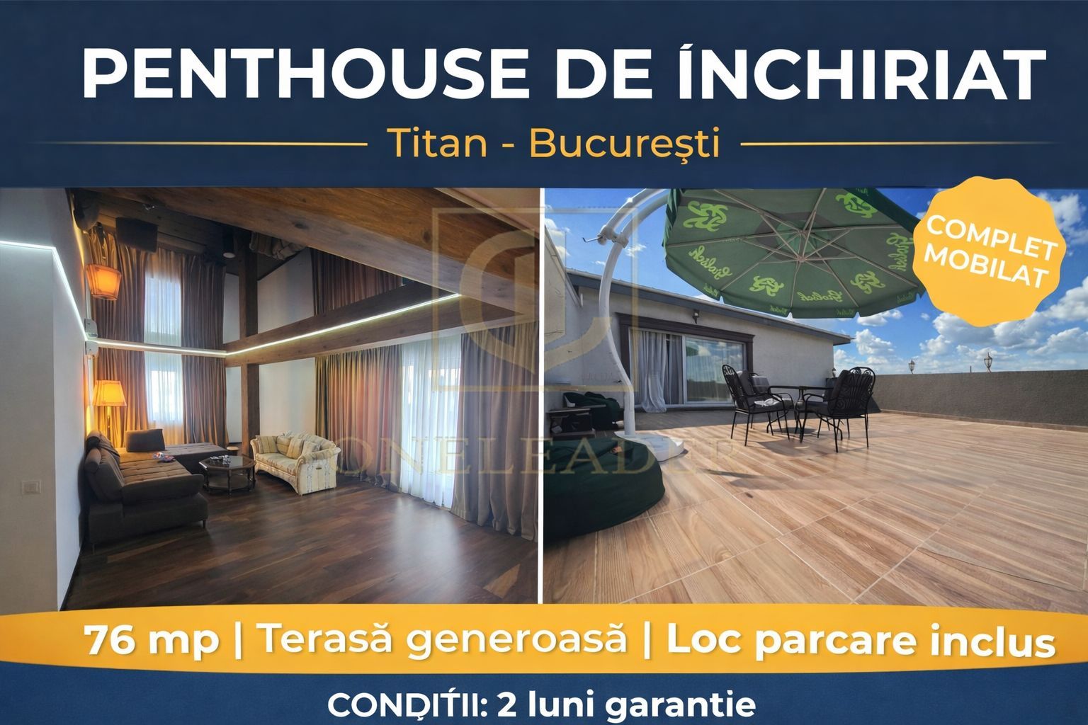 De închiriat – Penthouse 76 mp în zona Titan, București - Poză 2