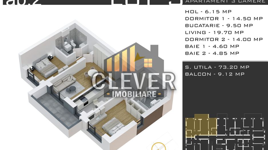 Apartament 3 camere Th. Pallady-Comision 0 Parcare Inclusa - Poză 2