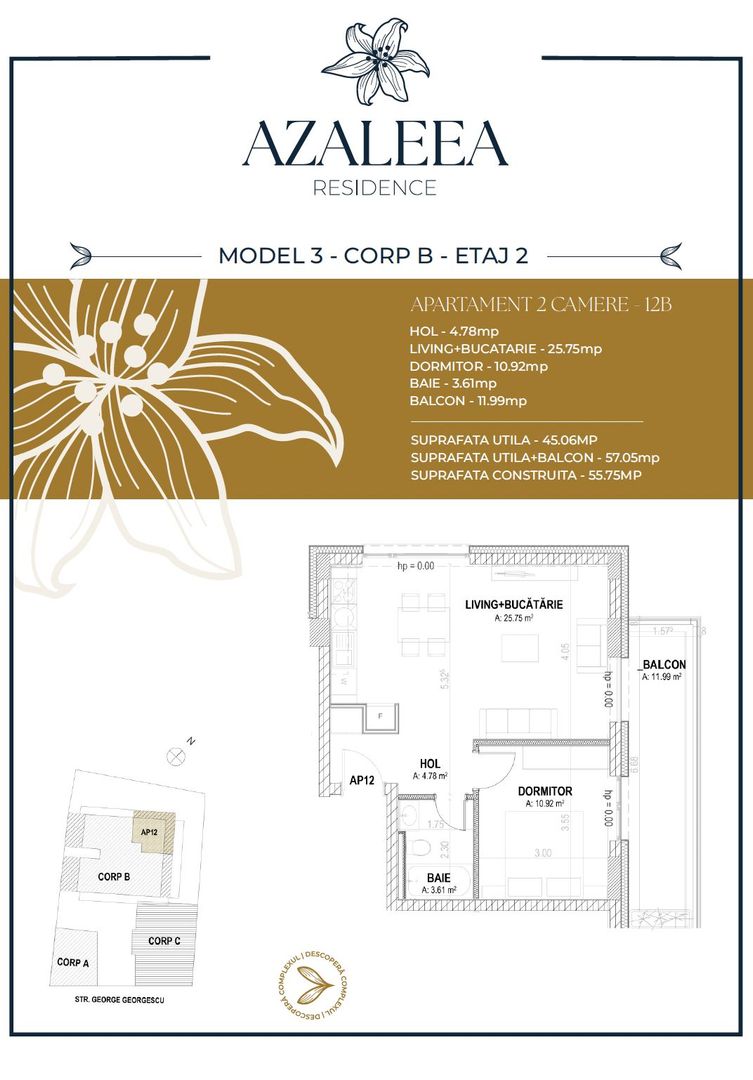 Apartament 2 camere nou - Pta-Unirii AP12B - Poză 2