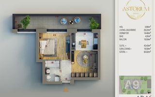 Ap 2 Camere Complex Premium,Piscina,Pista Atletism,Titan-Auchan - Schiță 5