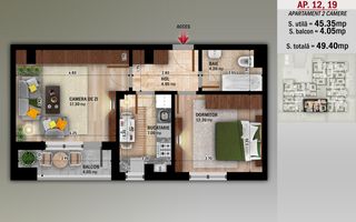 Ap 2 Camere Decomandata,Finisaje Premium,Nicolae Grigorescu-Metrou - Poză 1