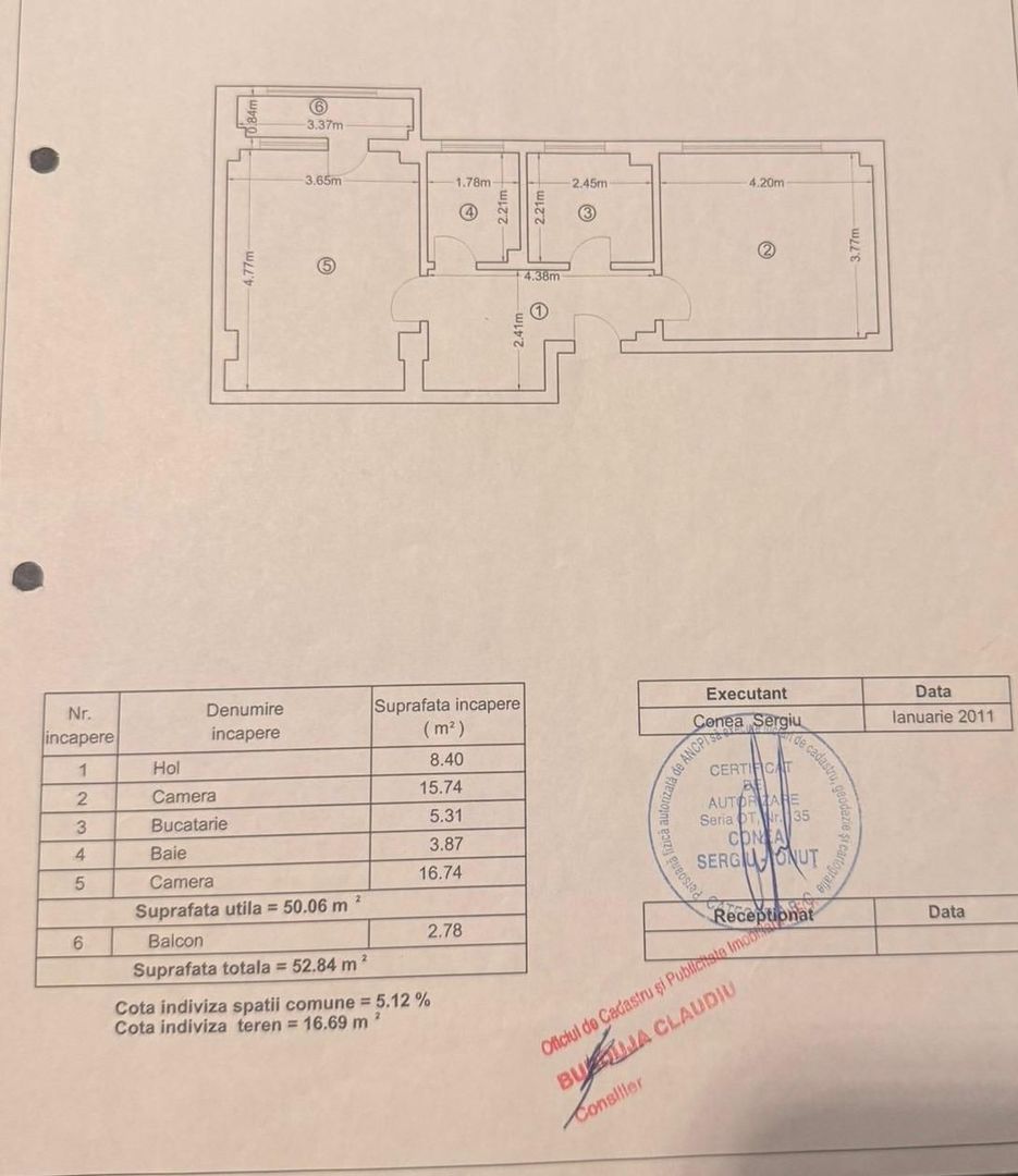 Pacii 2 Camere 53 mp Centrala Proprie + Loc Parcare - Schiță 15