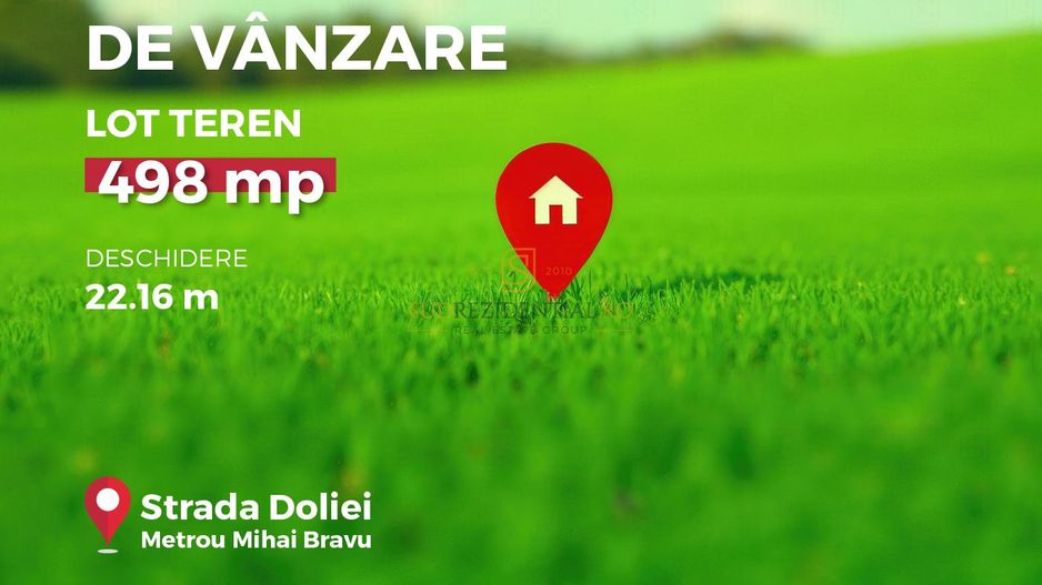 Teren 498mp de vanzare, metrou Mihai Bravu,ideal dezvoltare imobiliara - Poză 1