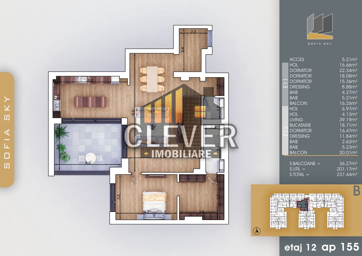 Apartament Duplex 5 Camere 247 mp, 4 bai, 700m Metrou Nicolae Teclu - Schiță 8