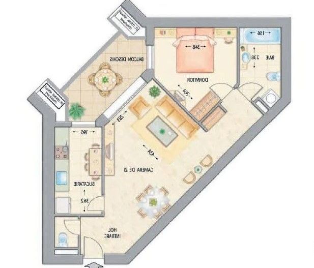 Apartament modern 2 camere, 52 mp + 5 mp balcon, et. 4/10 – Adama 2009 - Poză 2