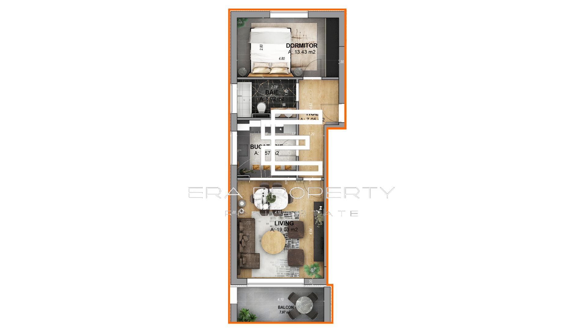 Apartament 2 camere /LA CHEIE/ INTABULAT /zona Aeroport Sibiu - Schiță 7