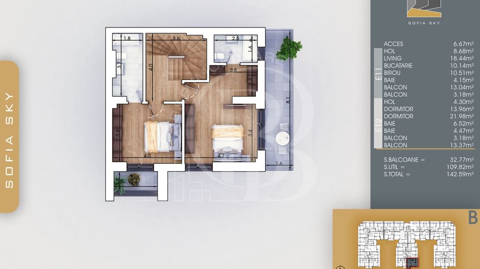 Apartament 4 camere-Duplex Bloc Finalizat Theodor Pallady - Schiță 3