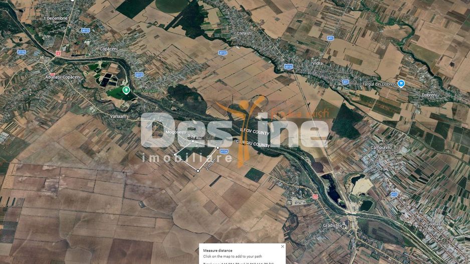 Teren intravilan 67 ha (670.000 mp) Adunatii-Copaceni - Poză 2