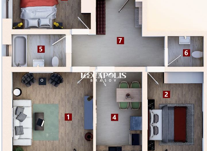 Apartament 3 Camere Decomandat-2 Bai/ 2026/ TVA inclus - Poză 1