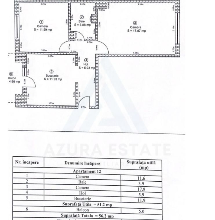 Apartament 2 camere decomandat 52 mp utili și balcon 5 mp în Cisnădie - Poză 9