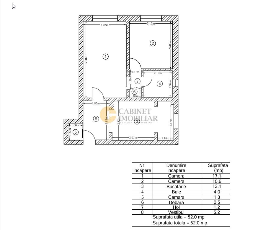 2 Camere - 52MP | Reabilitat | 1980 | Metrou Crangasi la 4 minute - Schiță 7