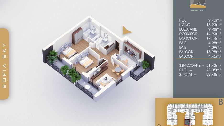 Apartament 3 camere decomandat  Titan Pallady  7 min Metrou Nicolae Teclu - Schiță 1