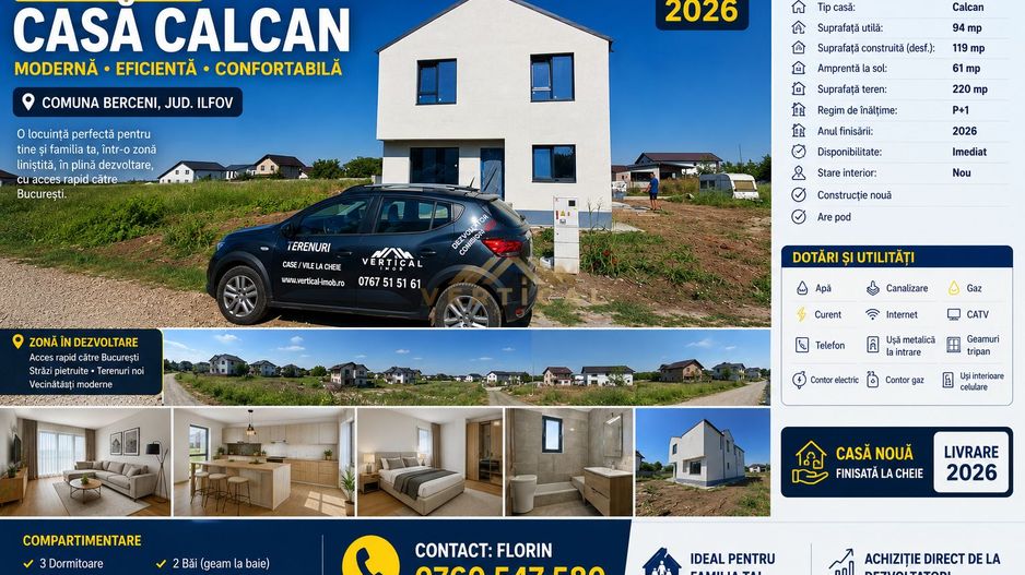 Casă Nouă P+1 Tip Calcan | 4 Camere | 3 Dormitoare - Poză 1