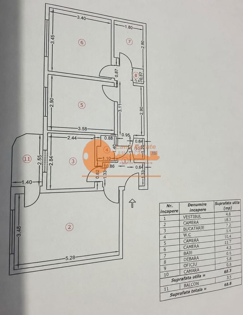 Apartament cu 3 camere in Apusului - Poză 8