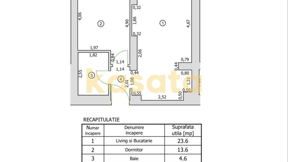 Cortina North Apartament 2 camere, mobilat, cu TVA inclus - Schiță 9