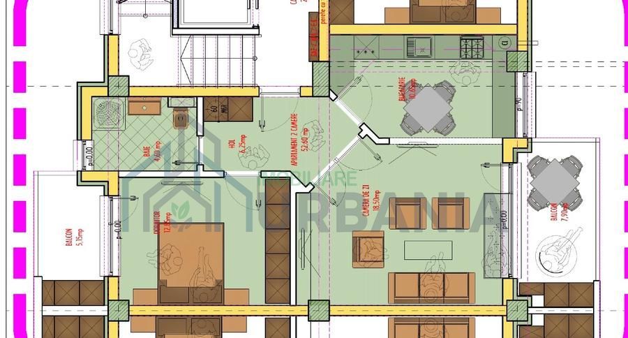 Apartament 2 camere decomandate, 66 mp, 2 balcoane, parcare inclusă, Valea Lupului - Sedes Apartamente Păcurari - Poză 1