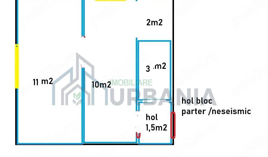 Apartament 1 cameră, parter, zona Ciurchi, Iași – 27 mp, necesită renovare - Poză 1