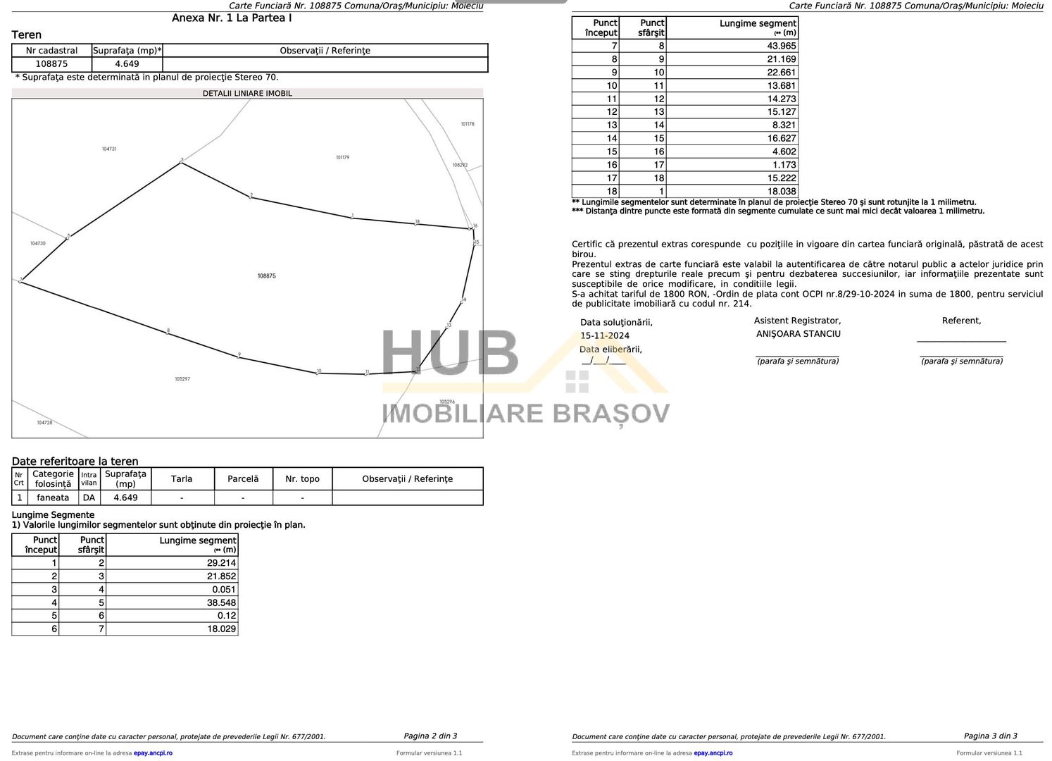 Teren Moieciu zona Pestera cu PUZ si utilitati | 4.649mp - Poză 8