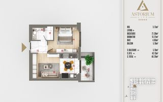 2 camere FINALIZAT  proiect premium titan pallady - Schiță 5