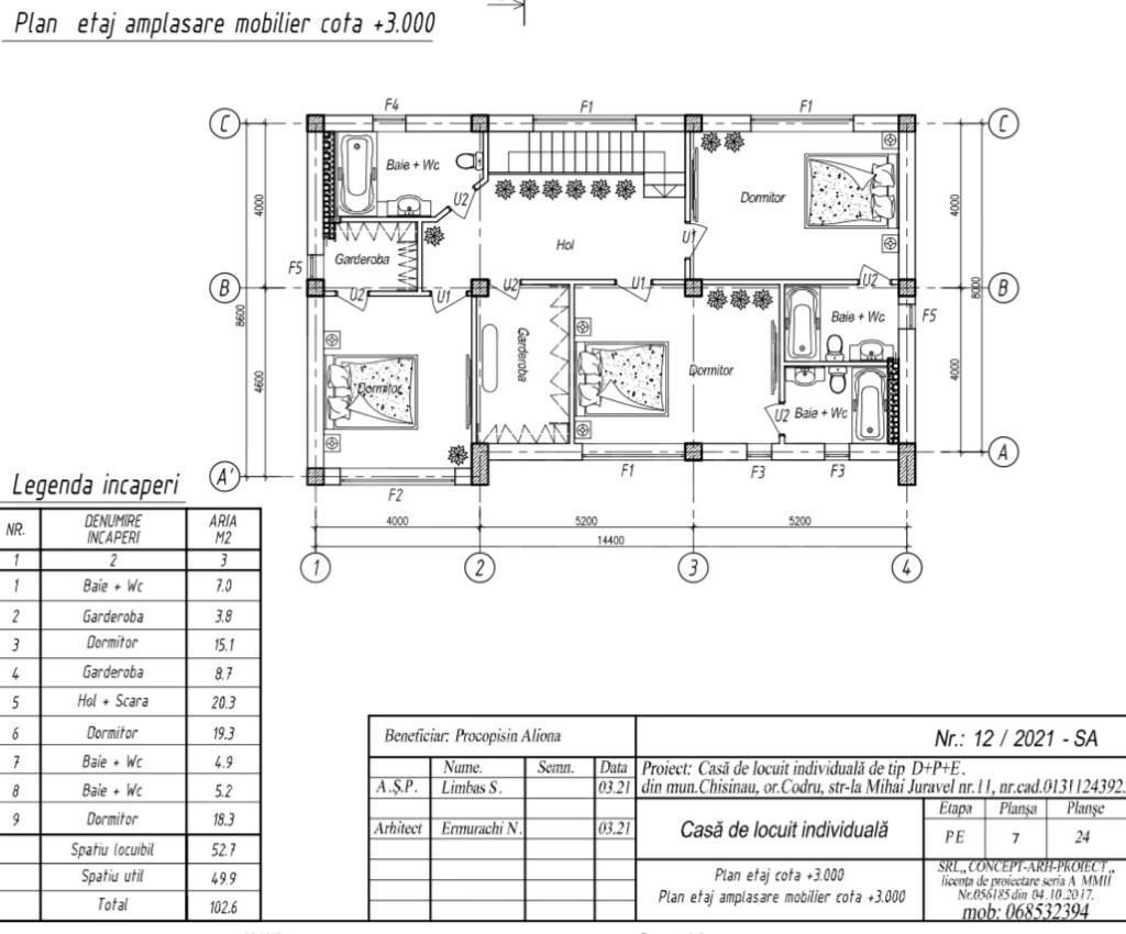 Vânzare, casă, 2 nivele, 206 mp, str. Mihail Juraveli, Codru. - Poză 16