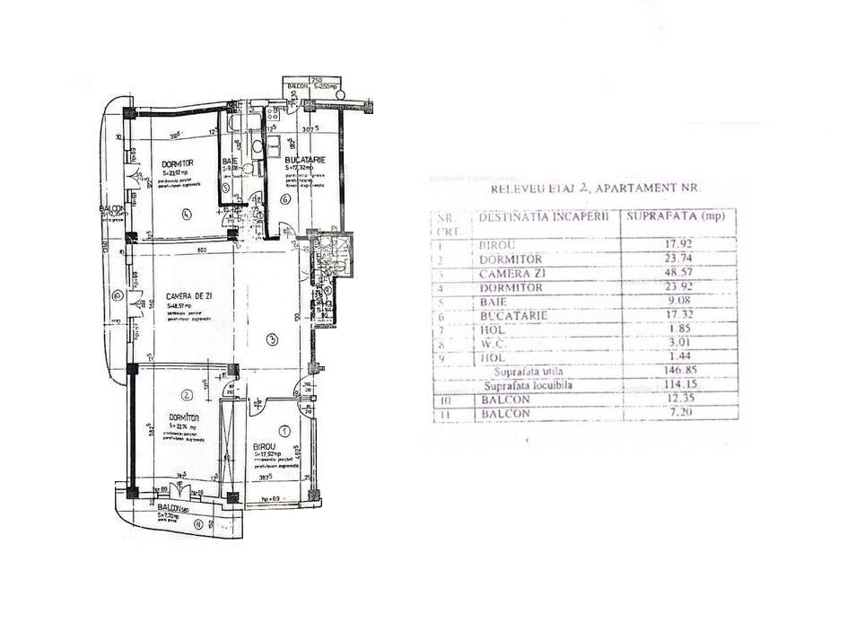 Primaverii 4 camere | Loc parcare| Boxa | 150mp - Schiță 13