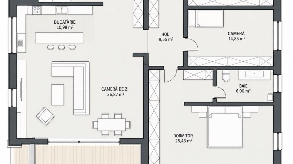 Duplex 4 camere, 170 mp, S+P+ET,  rooftop 100 mp, 4 garaje - Poză 27