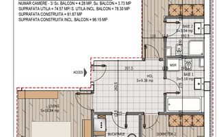 Locuință 78 mp în Pallady: 3 Camere și Acces Rapid Metrou - Schiță 8