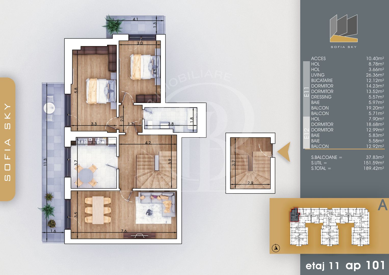 Bloc Finalizat Duplex 5 camere Theodor Pallady 7min Metrou - Schiță 2