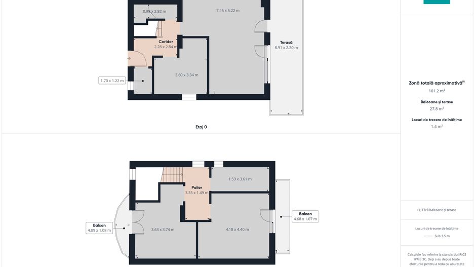 Duplex luminos 101 mp utili, teren 350mp în Covaci - Poză 6