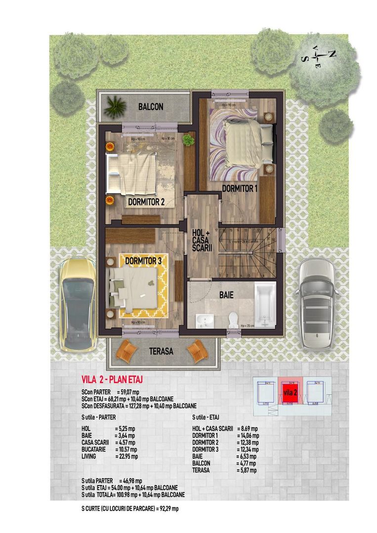 vila ind.+2parcari/112mp utili/115mp curte libera-Leordeni/Spl. Unirii - Poză 9