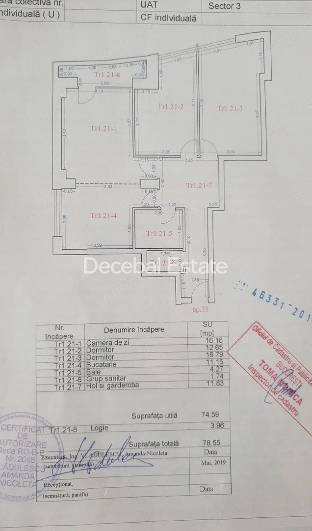 Apartament 3 camere  75 mp anul 2019 Pallady - Poză 7