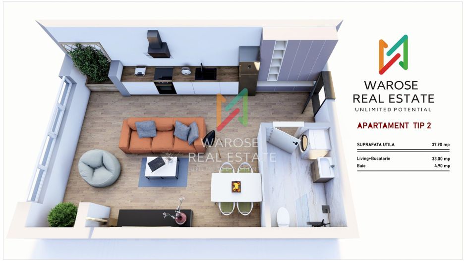 0% Comision | Garsoniera noua | Codlea | 38 mp - Poză 2