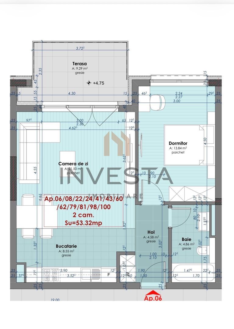 Apartament 2 camere in The Nest. View spectaculos! - Schiță 12