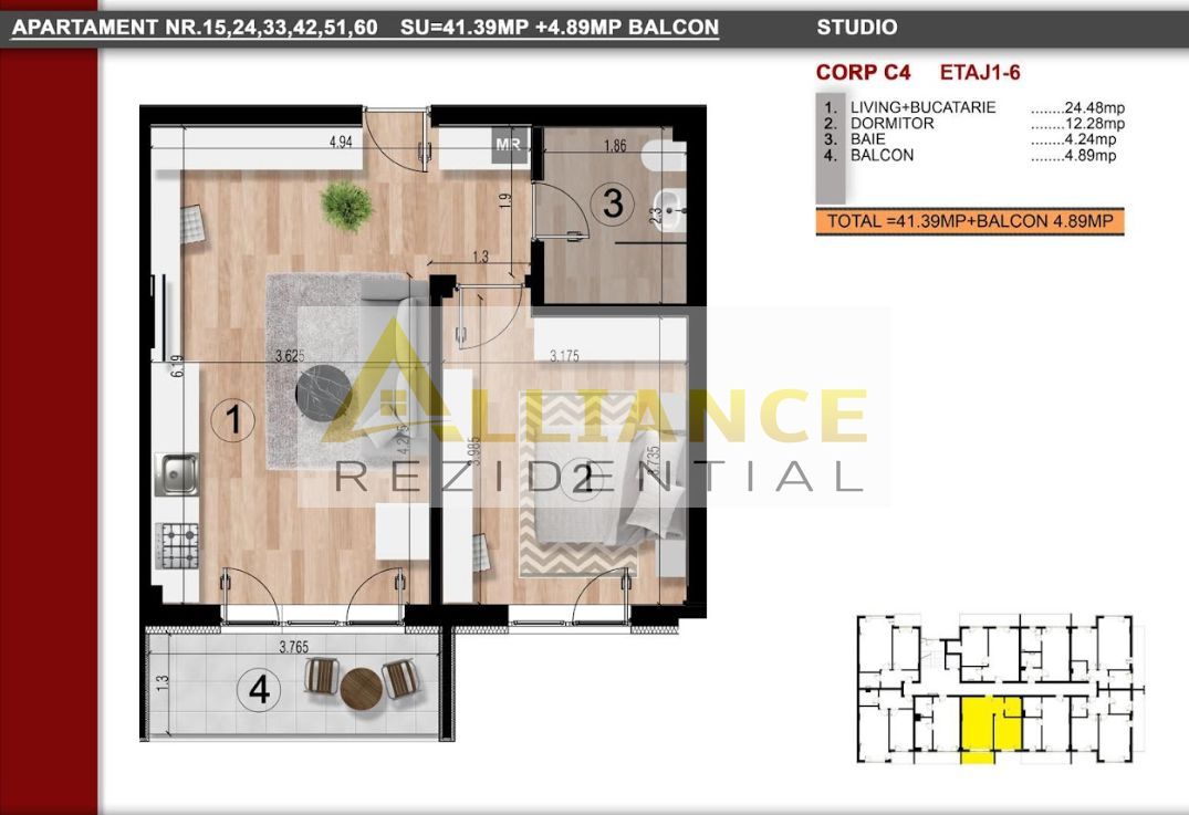 Apartament cu 2 camere | Studio | 46 mp - Metrou Berceni - Poză 8