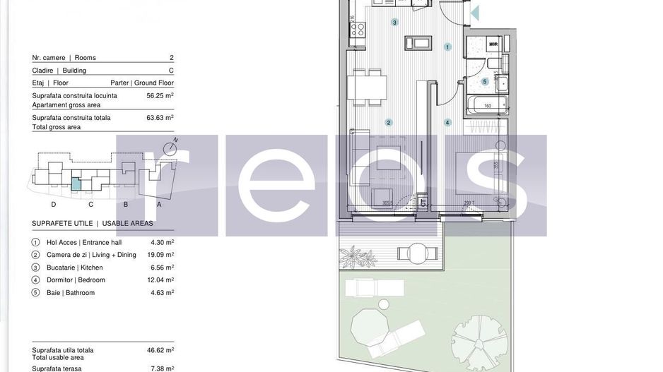 VANZARE 2 CAMERE 47 MP | STRAULESTI | CURTE 31MP | MOBILAT COMPLET LUX - Schiță 16