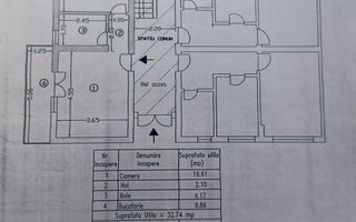 Apartament 2 camere Otopeni central | mobilat, utilat, parcare - Schiță 11