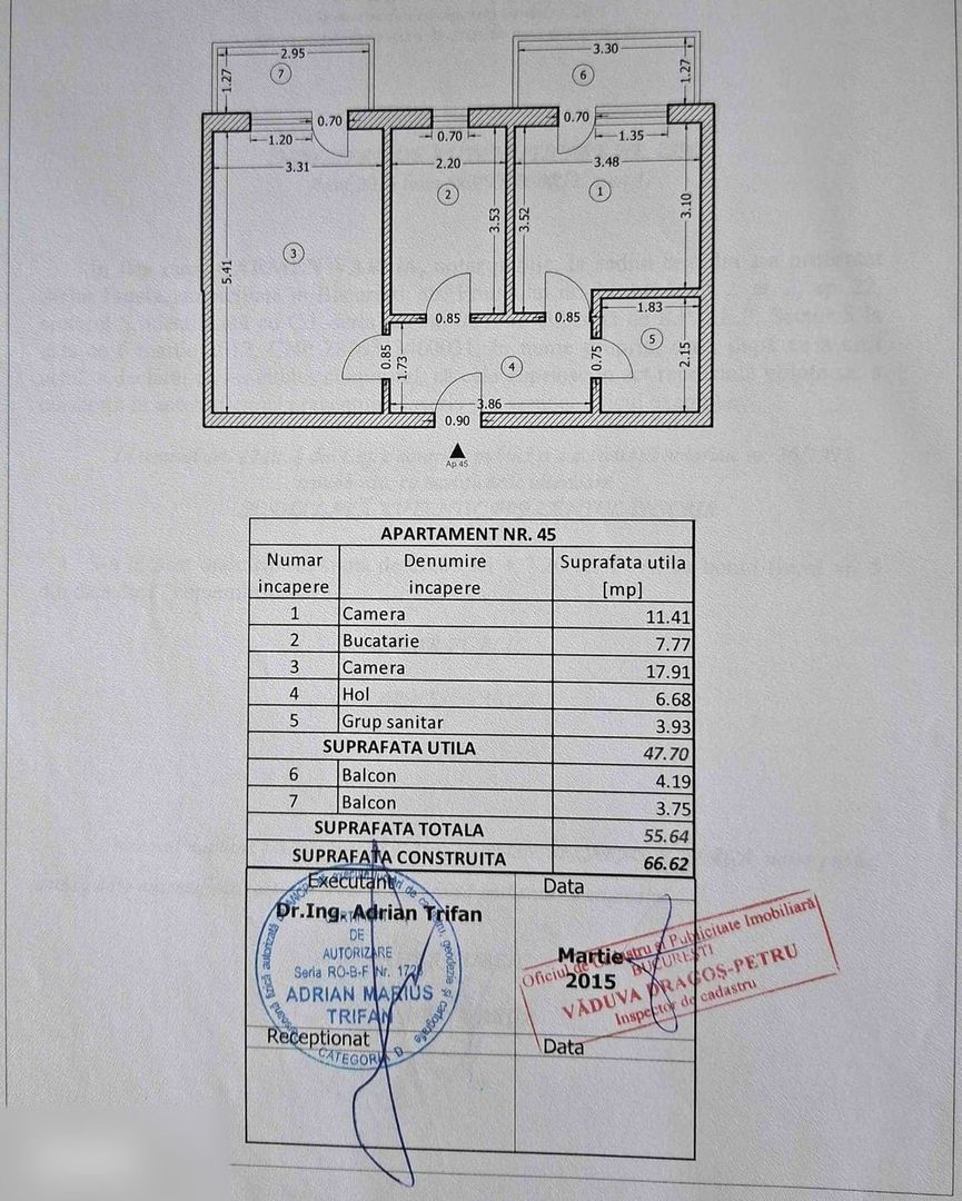 Vanzare Apartament 2 camere 55,64 mp, parcare inclusă, mobilat, 2 balcoane - Poză 8