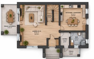 Casă singur în curte, materiale premium Corunca (4camere) - Poză 3