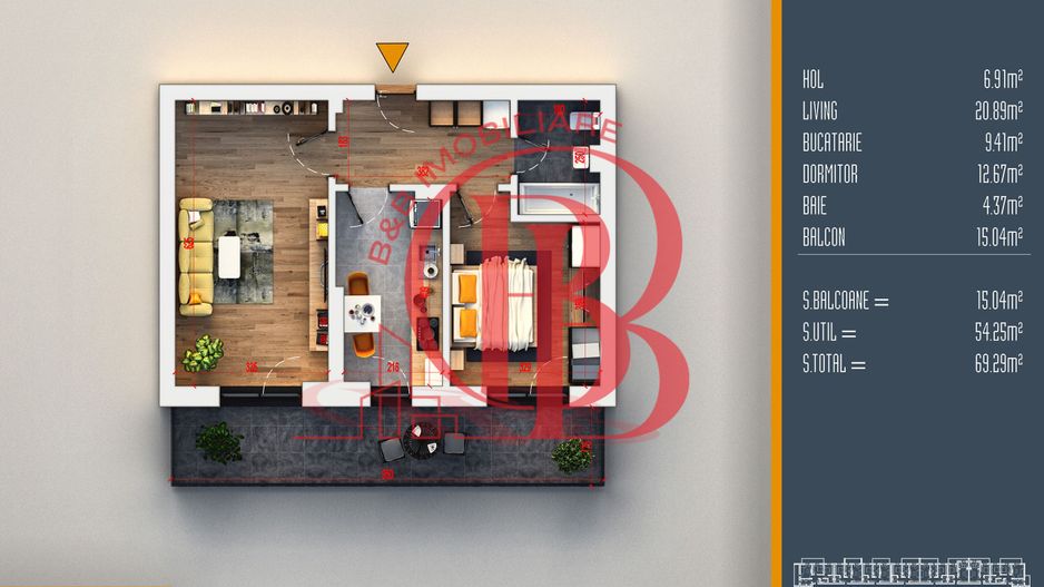 Oferta Lansare 2 camere proiect nou Pallady - Schiță 6