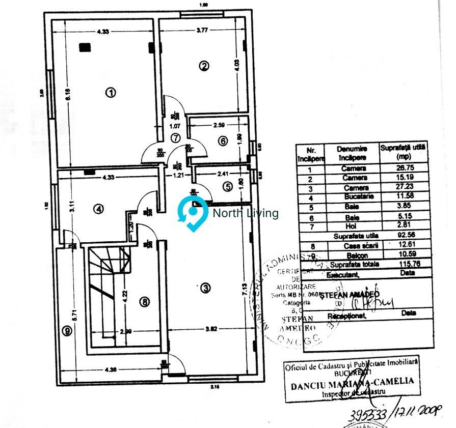 Apartament 3 camere, loc de parcare Arondată Școlii 179-Bucurestii noi - Poză 14