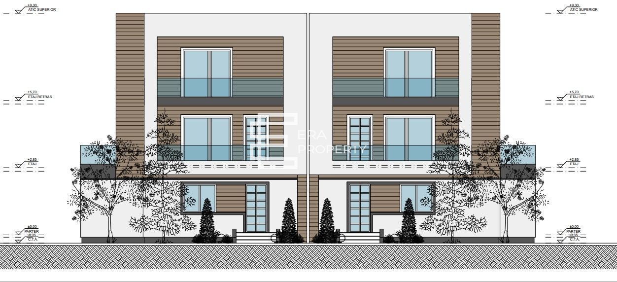 Casă modernă în Sibiu – etaj retras, terase -teren 213 mp - Poză 1