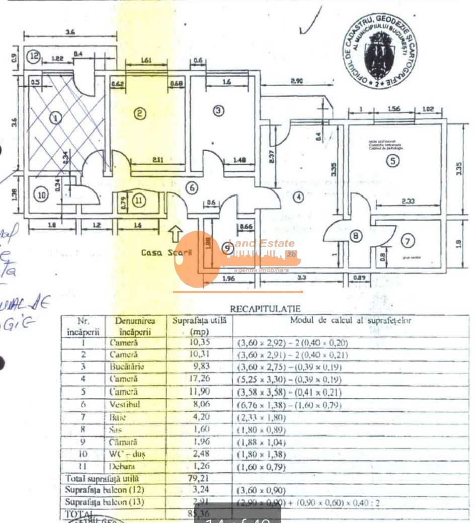 Apartament 4 camere – Zona Moșilor - Schiță 8