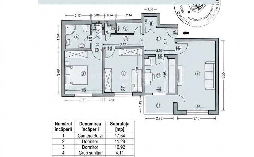 3 CAMERE ÎN RAHOVA | COMISION 0% | NEXT HOUSE - Schiță 17